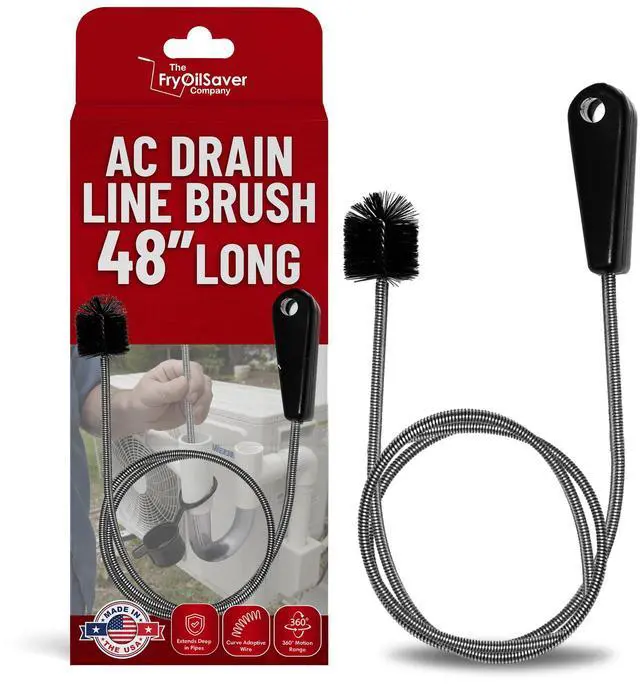 Main image of 48" Flexible Tube Brush Long Pipe Snake for Sink - AC Condensate Line Cleaning - Flexible Pipe Cleaner Brush for Hair, Food & Clog Removal - Cleaner Tool B313C by FryOilSaver Co.