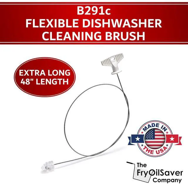 Alt view image 4 of 6 - 48" Air-Gap Drain Brush - Flexible Dishwasher and Sink Cleaner Tool for Home and Commercial Kitchen - Long Pipe Snake for Garbage Disposal, Shower, Hair Clog Remover - B291C by FryOilSaver Co.
