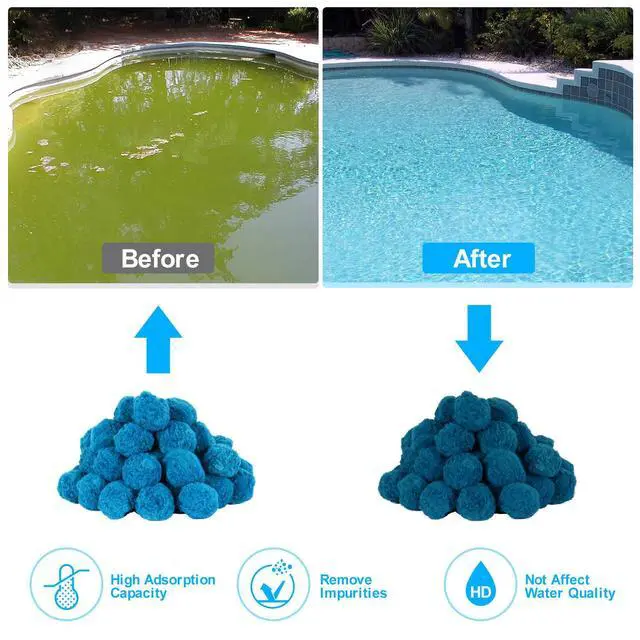 Alt view image 4 of 7 - 3.1 lbs Pool Filter Balls for Sand Filter, Reusable Pool Sand Filter Balls, Efficient Blue Filter Media Balls, Suitable for All Sand Filter System (Equals 100lbs Pool Filter Sand)