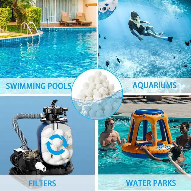 Alt view image 7 of 7 - 3.53 Lbs Pool Filter Balls for Sand Filter, Reusable Eco-Friendly Pool Filter Balls (Equals 110 lbs Pool Filter Sand) with Wash Bag, Filter Balls for Swimming Pools, for Aquarium Tank & Filter Pumps