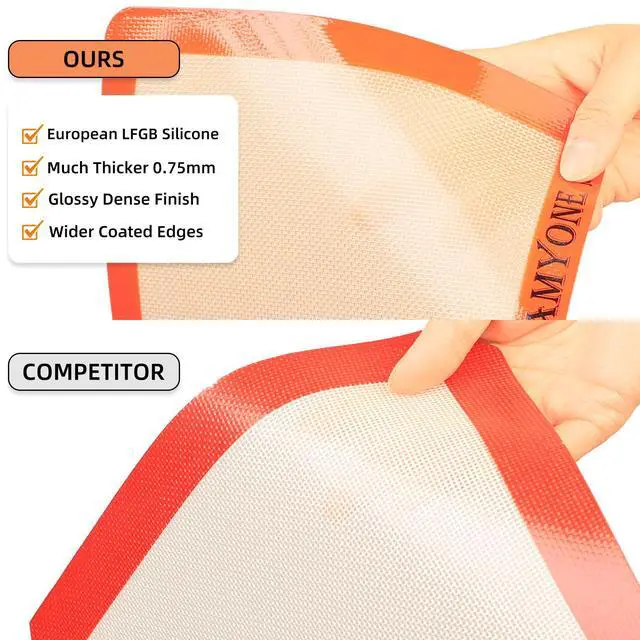 Alt view image 3 of 7 - Silicone Baking Mats for Two Thirds Size Pan, 2/3 Non-Stick Silicone Baking Sheet Liners for Cookies/Pastries/Chicken/Vegetables, Food Grade Silicone Mat for 15 x 21-inch Big Sheet, 1 PCS