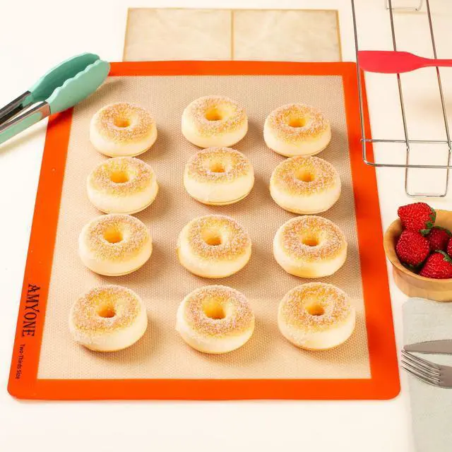 Alt view image 7 of 7 - Silicone Baking Mats for Two Thirds Size Pan, 2/3 Non-Stick Silicone Baking Sheet Liners for Cookies/Pastries/Chicken/Vegetables, Food Grade Silicone Mat for 15 x 21-inch Big Sheet, 1 PCS
