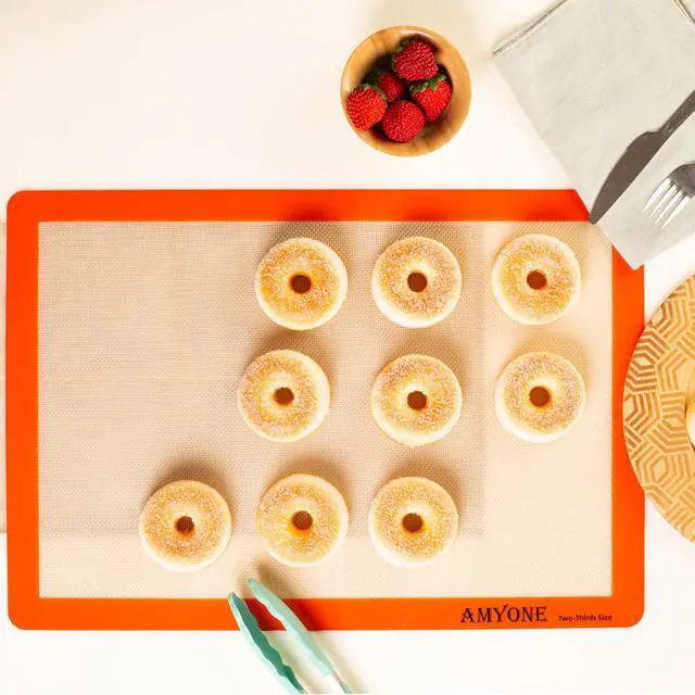 Alt view image 4 of 7 - Silicone Baking Mats for Two Thirds Size Pan, 2/3 Non-Stick Silicone Baking Sheet Liners for Cookies/Pastries/Chicken/Vegetables, Food Grade Silicone Mat for 15 x 21-inch Big Sheet, 1 PCS