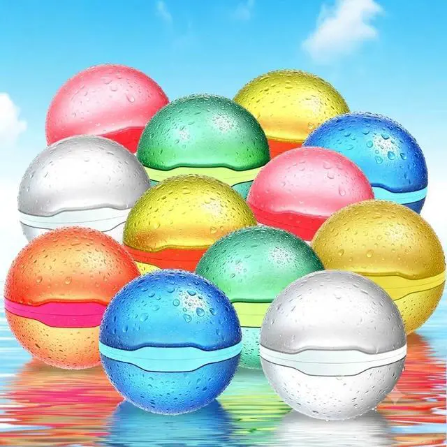 Main image of 12PCS Magnetic Water Balloons Self-Sealing Reusable water Bombs | Instant-Fill, Ultra-Soft Silicone Outdoor Toys for Kids 3+ Zero Waste, Maximum Splash for Pool, Beach & Backyard