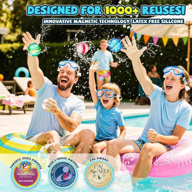 Alt view image 2 of 5 - 12PCS Magnetic Water Balloons Self-Sealing Reusable water Bombs | Instant-Fill, Ultra-Soft Silicone Outdoor Toys for Kids 3+ Zero Waste, Maximum Splash for Pool, Beach & Backyard