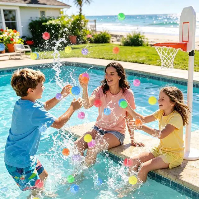 Alt view image 6 of 7 - 140 Pcs Reusable Water Balls,Water Games Toys Sponge Soaker Balls,Outdoor Water Balloons for Boys,Girls,Summer,Pool,Beach,Party(7 Bright Colors, with Mesh Bag)
