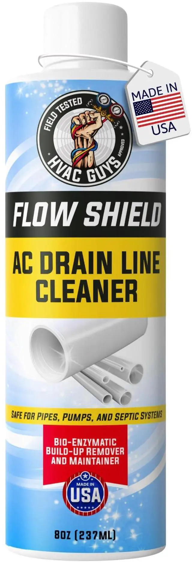 Main image of AC Drain Line Cleaner | Prevent Buildup and Overflow | 8oz - Up to 3 Months of Protection | Fast Acting & Long Lasting Bio-Enzymatic Formula
