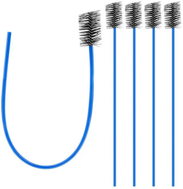 Main image of 16-Inch Flexible AC Drain Line Cleaning Brush, 5-Pack, for Condensate P-Trap and HVAC Systems, Blue