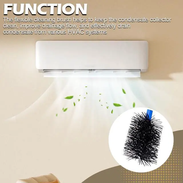 Alt view image 3 of 7 - 16-Inch Flexible AC Drain Line Cleaning Brush, 5-Pack, for Condensate P-Trap and HVAC Systems, Blue