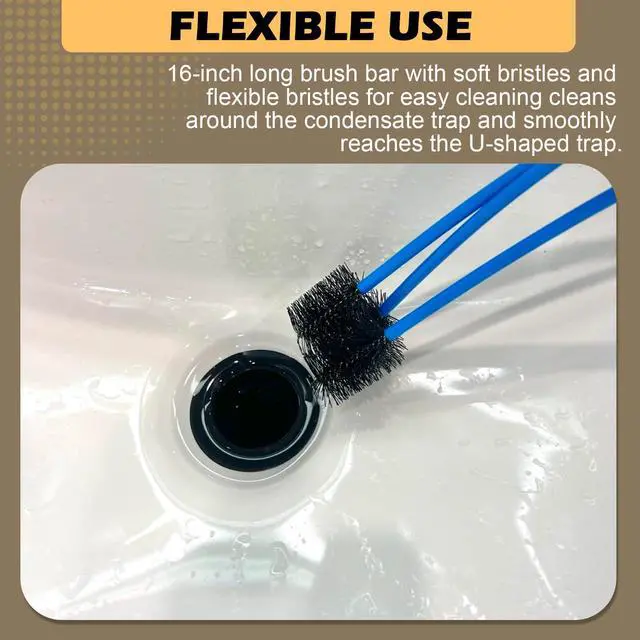 Alt view image 5 of 7 - 16-Inch Flexible AC Drain Line Cleaning Brush, 5-Pack, for Condensate P-Trap and HVAC Systems, Blue