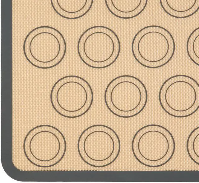 Alt view image 3 of 3 - Silicone Baking Mat for Macarons, Non-Stick, Food Safe, Reusable, Oven-Safe, 16.5" x 11.6", Beige/Gray, 2-Pack