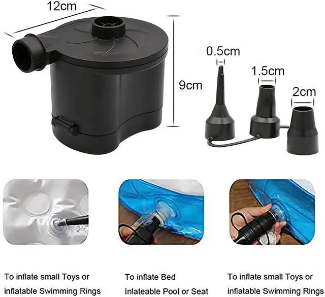 Alt view image 7 of 7 - Electric Air Pump for Mattress, Air Pump for Inflatables with 3 Quick-Fill Nozzle, Inflator Deflator Pumps Rechargeable Battery Powered, Wireless Automatic Pump for Air Sofa Couch Bed Pool Toys