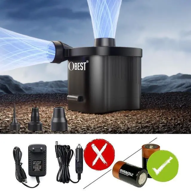 Alt view image 5 of 7 - Electric Air Pump for Mattress, Air Pump for Inflatables with 3 Quick-Fill Nozzle, Inflator Deflator Pumps Rechargeable Battery Powered, Wireless Automatic Pump for Air Sofa Couch Bed Pool Toys