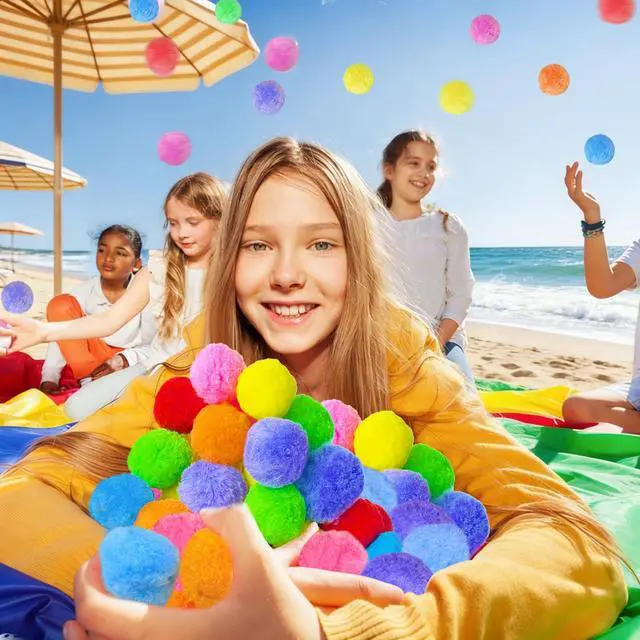Alt view image 6 of 7 - 140 Pcs Reusable Water Splash Balls,2.4 Inch Colorful Water Ball with a Mesh Bag for Kids,Pool Party,Lawn,Beach,Outdoor Game Activities