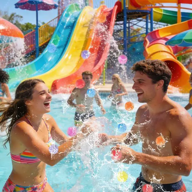 Alt view image 7 of 7 - 140 Pcs Reusable Water Splash Balls,2.4 Inch Colorful Water Ball with a Mesh Bag for Kids,Pool Party,Lawn,Beach,Outdoor Game Activities