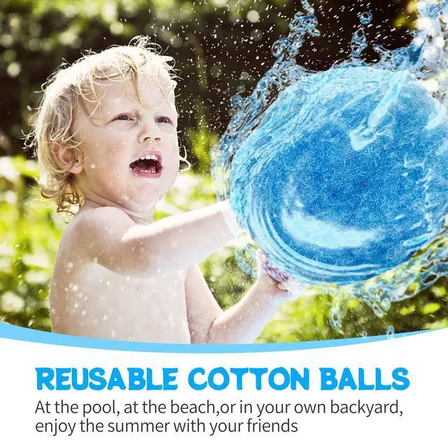 Alt view image 3 of 7 - 60PCS Reusable Water Balloons, Water Balloons.Cotton Water Balls, Water Splash Balls, Water Balloon Game, Summer Toys and Out, Water Balloons for Kids