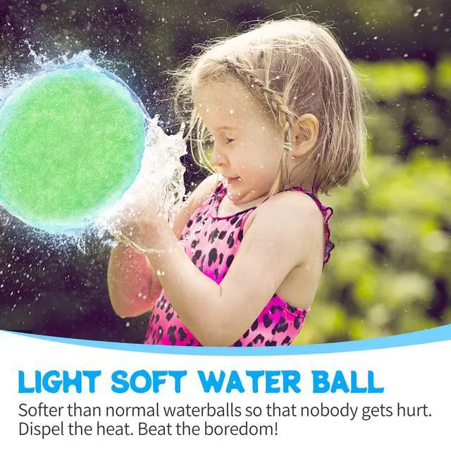 Alt view image 4 of 7 - 60PCS Reusable Water Balloons, Water Balloons.Cotton Water Balls, Water Splash Balls, Water Balloon Game, Summer Toys and Out, Water Balloons for Kids