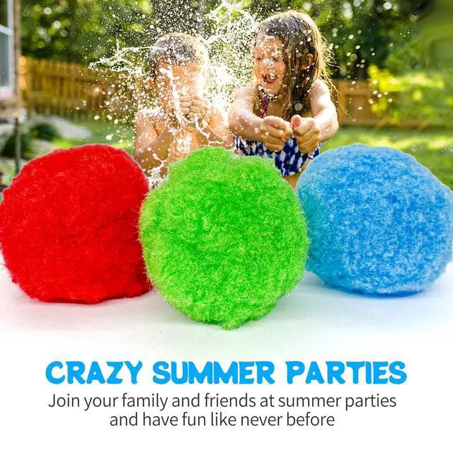 Alt view image 5 of 7 - 60PCS Reusable Water Balloons, Water Balloons.Cotton Water Balls, Water Splash Balls, Water Balloon Game, Summer Toys and Out, Water Balloons for Kids