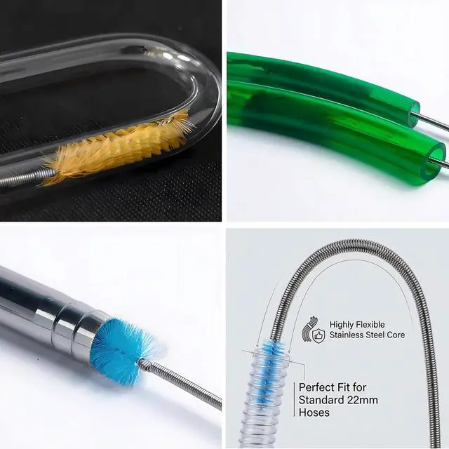 Alt view image 6 of 7 - 67" Flexible Drain Brush Set, Double Ended Long Hose Pipe Cleaner with 2 Pcs 8.2" Straw Cleaning Brushes, Nylon Tube Cleaner Tool for Refrigerator Defrost, Aquarium Filter, Sink Drain
