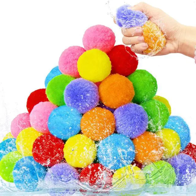 Main image of 70 Pcs Reusable Water Balls with Mesh Bag,Outdoor Water Balloons for Kids,Soft Water Absorbent Balls for Outdoor Water Games,Pool,Beach,Activities