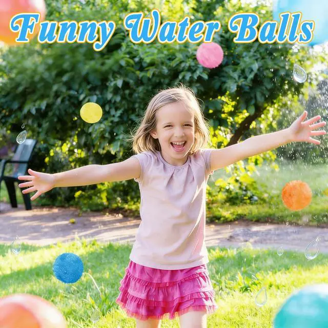 Alt view image 4 of 7 - 70 Pcs Reusable Water Balls with Mesh Bag,Outdoor Water Balloons for Kids,Soft Water Absorbent Balls for Outdoor Water Games,Pool,Beach,Activities
