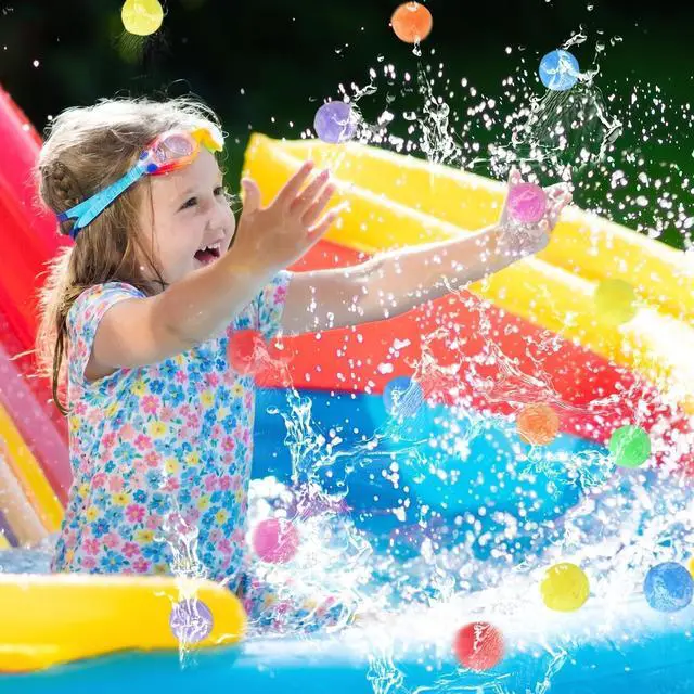 Alt view image 6 of 7 - 70 Pcs Reusable Water Balls with Mesh Bag,Outdoor Water Balloons for Kids,Soft Water Absorbent Balls for Outdoor Water Games,Pool,Beach,Activities