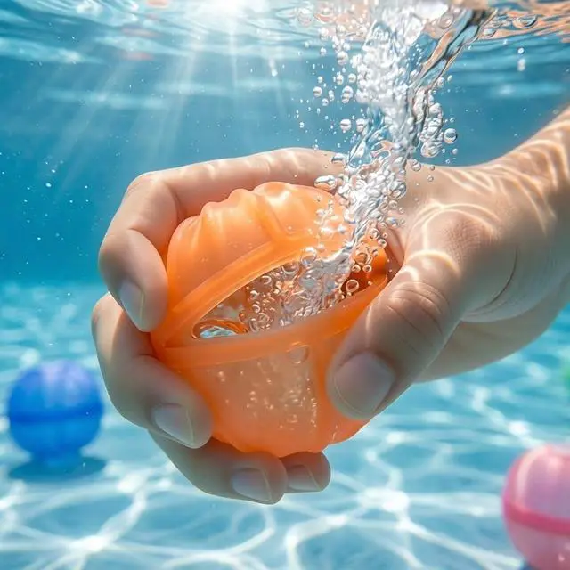 Alt view image 3 of 3 - 8 Pcs Reusable Water Balloons, Quick Fill Self-Sealing Water Balls for Kids & Adults, Soft Silicone Splash Balls for Summer Outdoor Games Pool Beach Toys, 1000+ Times Reusable (Non-Magnetic Design)