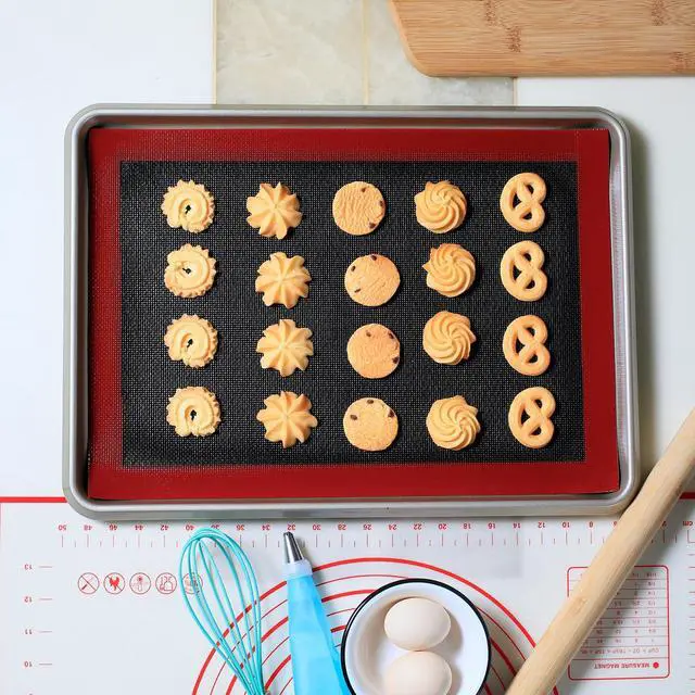 Alt view image 7 of 7 - Silicone Baking Mat with Microperforated, 2 PCS Perforated Baking Mats/Oven Liners for 13" x 18" Half Sheet Pan, Reusable Air Mesh Silicone Mat for Cookie/Eclair/Bread/Pizza/Pastry