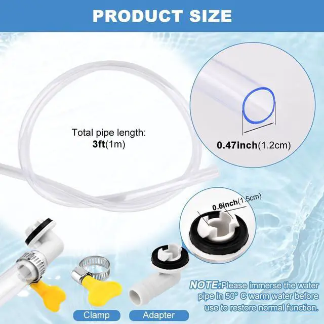 Alt view image 2 of 7 - 3/10Ft Air Conditioner Drain Hose,Portable AC Drain Hose Leak Proof Flexible Durable Drains Hoses for Mini Split,Window Air Conditioner Unit Parts,Hoses Connector and Clamp(3FT,COLOR:white)