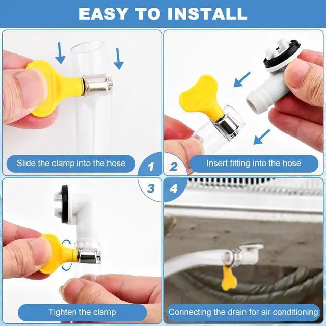 Alt view image 5 of 7 - 3/10Ft Air Conditioner Drain Hose,Portable AC Drain Hose Leak Proof Flexible Durable Drains Hoses for Mini Split,Window Air Conditioner Unit Parts,Hoses Connector and Clamp(3FT,COLOR:white)