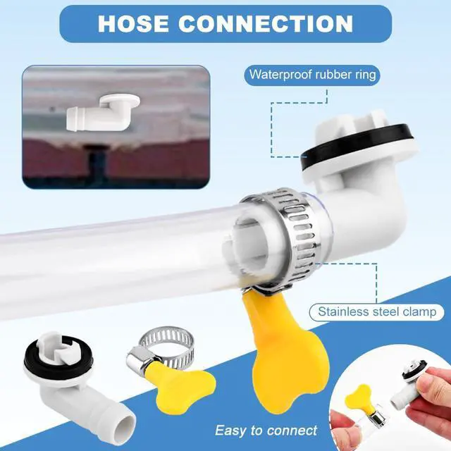 Alt view image 7 of 7 - 3/10Ft Air Conditioner Drain Hose,Portable AC Drain Hose Leak Proof Flexible Durable Drains Hoses for Mini Split,Window Air Conditioner Unit Parts,Hoses Connector and Clamp(3FT,COLOR:white)