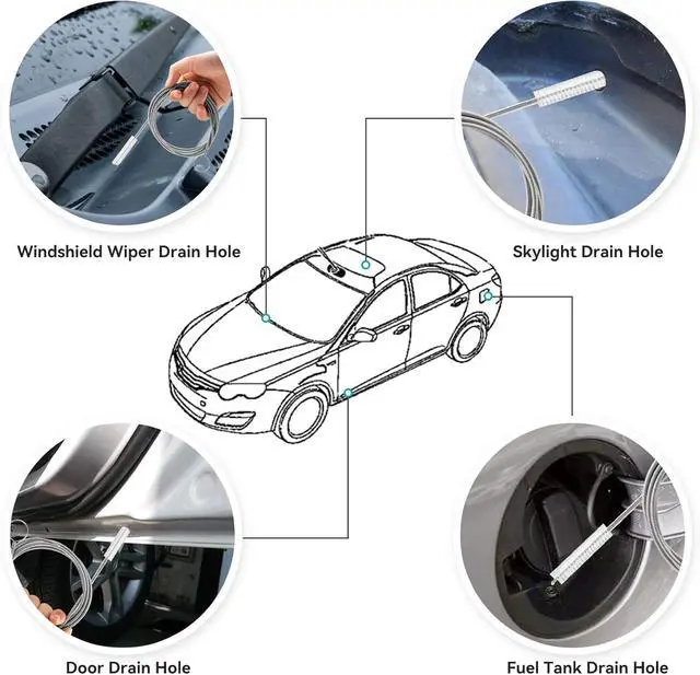 Alt view image 7 of 7 - 2 Pack 60 Inch Flexible Drain Brush, Sunroof Drain Cleaning Tool for Ice Maker, Refrigerator & AC Drain Line
