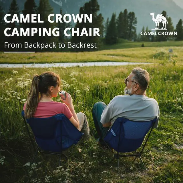 Alt view image 5 of 7 - Camping Chair Heavy Duty Backpacking Chair - Ultra-Light Folding Chair with Carry Bag, Portable Compact for Outdoor, Lawn, Hiking, Beach, Picnic