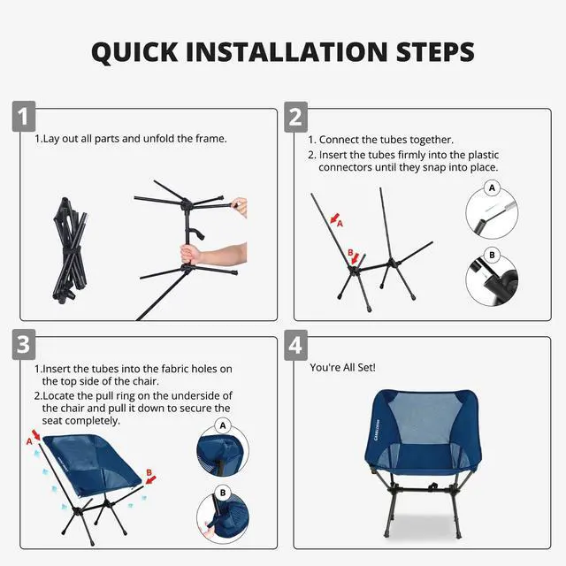 Alt view image 7 of 7 - Camping Chair Heavy Duty Backpacking Chair - Ultra-Light Folding Chair with Carry Bag, Portable Compact for Outdoor, Lawn, Hiking, Beach, Picnic