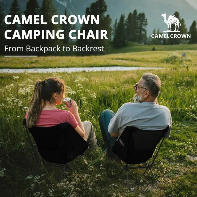Alt view image 5 of 7 - Camping Chair Heavy Duty Backpacking Chair - Ultra-Light Folding Chair with Carry Bag, Portable Compact for Outdoor, Lawn, Hiking, Beach, Picnic