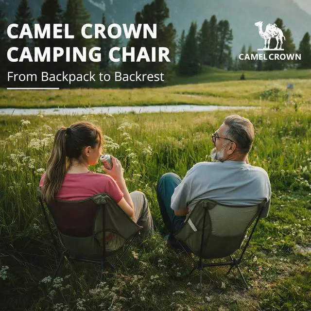 Alt view image 5 of 7 - Camping Chair Heavy Duty Backpacking Chair - Ultra-Light Folding Chair with Carry Bag, Portable Compact for Outdoor, Lawn, Hiking, Beach, Picnic