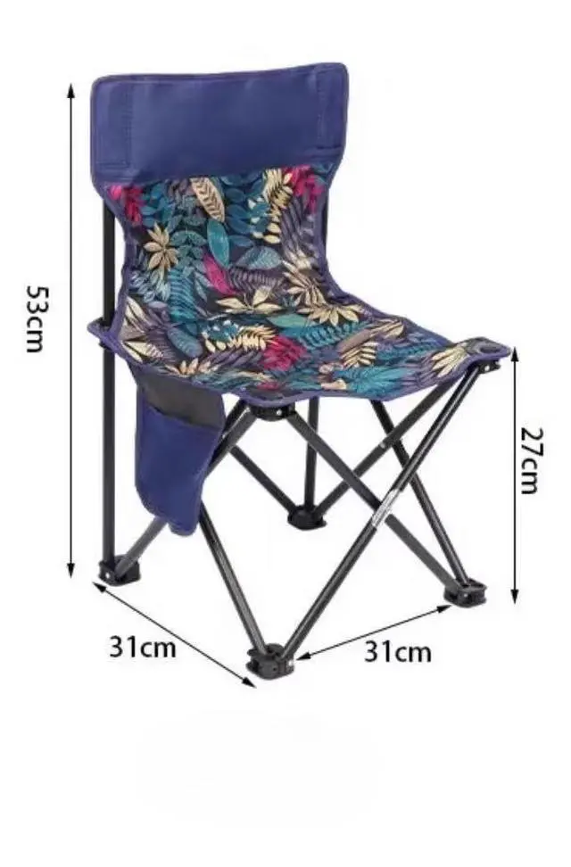 Alt view image 2 of 7 - Outdoor Camping Chair, Foldable Chair with Side Pocket and Handbag,Folding Chair Suitable for Camping, Beach, Picnic, Sun Lounger with Storage Bag