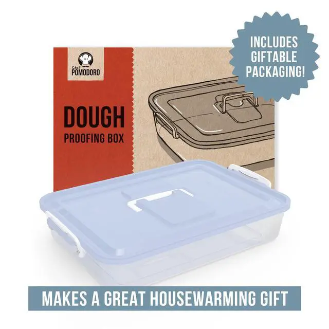 Alt view image 7 of 7 - Pizza Dough Proofing Box, 14 x 11-Inch, Preparation Container with Lid, Fits 4-6 Proofing Balls, Household Pizza and Bread Dough Tray With Convenient Carry Handle (Blue)