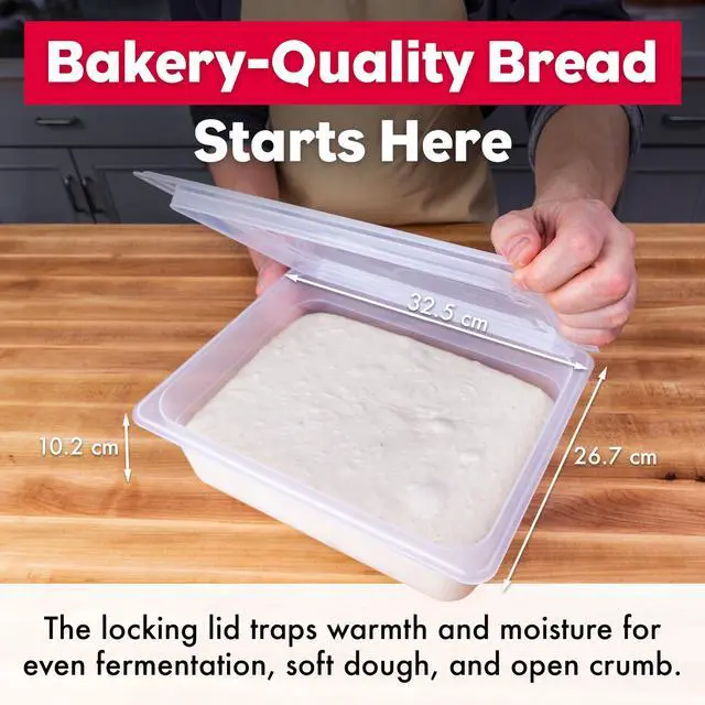 Alt view image 2 of 7 - Proofing Container With 6L Capacity, Fits Up to 3000 Grams of Dough Dough Rising Box for Bread, Sourdough & Pizza (Dishwasher Safe, BPA-Free)