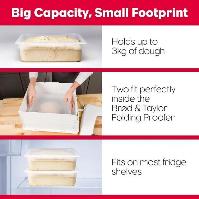 Alt view image 5 of 7 - Proofing Container With 6L Capacity, Fits Up to 3000 Grams of Dough Dough Rising Box for Bread, Sourdough & Pizza (Dishwasher Safe, BPA-Free)