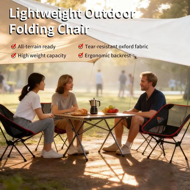 Alt view image 2 of 7 - Portable Folding Camping Chair with Carry Bag (Low backrest)