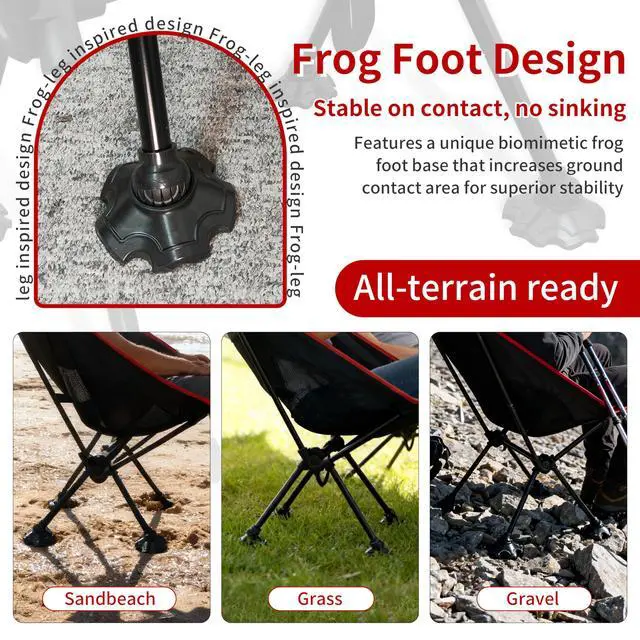 Alt view image 3 of 7 - Portable Folding Camping Chair with Carry Bag (Low backrest)