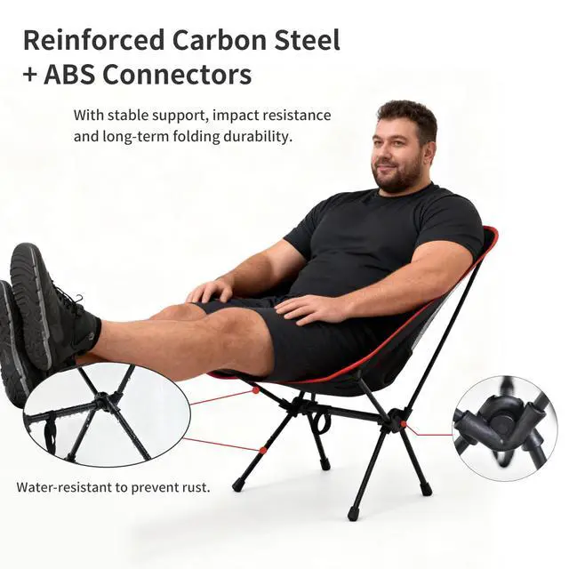 Alt view image 5 of 7 - Portable Folding Camping Chair with Carry Bag (Low backrest)