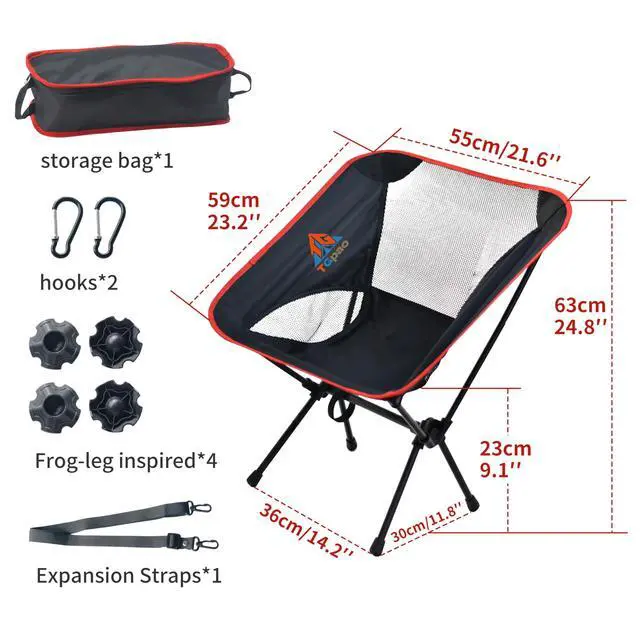 Alt view image 7 of 7 - Portable Folding Camping Chair with Carry Bag (Low backrest)