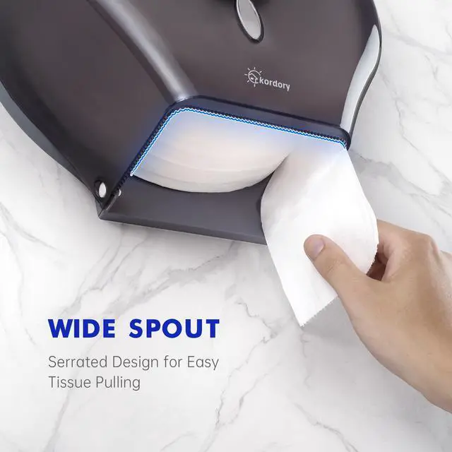 Alt view image 3 of 7 - Toilet Paper Holder Wall Mount: Commercial Toilet Paper Dispenser - 9" Jumbo Toilet Paper Roll Holder for Bathroom, Black