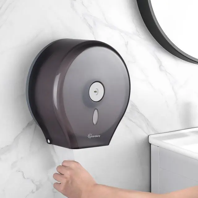 Alt view image 7 of 7 - Toilet Paper Holder Wall Mount: Commercial Toilet Paper Dispenser - 9" Jumbo Toilet Paper Roll Holder for Bathroom, Black