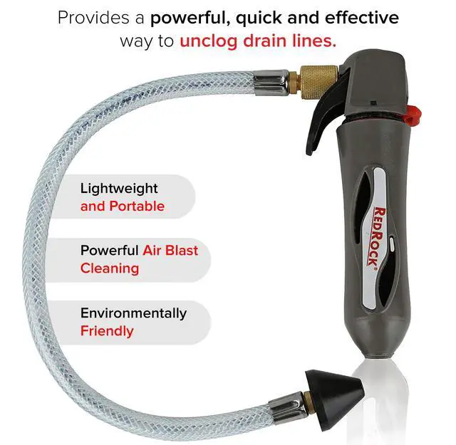 Alt view image 3 of 5 - AC Drain Line Cleaner Tool | HVAC Condensate System Blaster | High Pressure Air Conditioner Unclogger Cleaning Kit with Gallo Gun and Flexible Hose | Compatible 16 Gram CO2 Cartridges