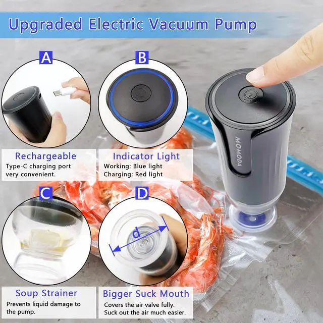 Alt view image 3 of 6 - Sous Vide Cooking Bags - Set of 20 | BPA-Free Reusable Vacuum Seal Bags with Air Valve for Joule and Anova Cookers | Freezer Safe Vacuum Food Storage Bags with Upgraded Electric Pump Included