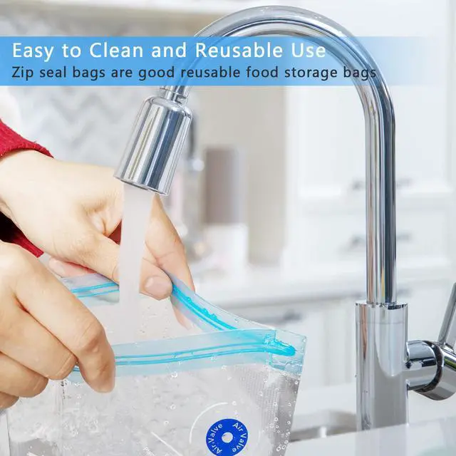 Alt view image 5 of 6 - Sous Vide Cooking Bags - Set of 20 | BPA-Free Reusable Vacuum Seal Bags with Air Valve for Joule and Anova Cookers | Freezer Safe Vacuum Food Storage Bags with Upgraded Electric Pump Included
