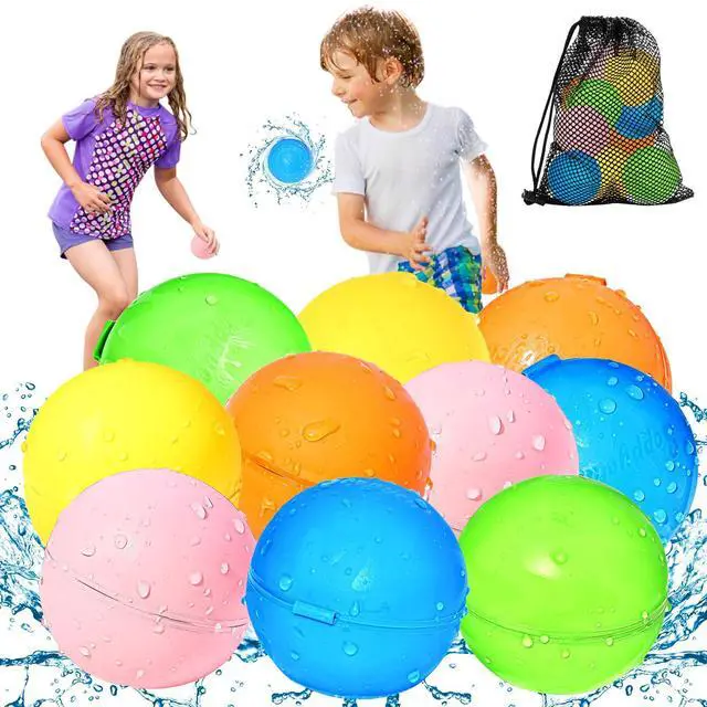Main image of SOPPYCID 10PCS Reusable Water Balloons Quick Fill for Kids, Refillable Magnetic Water Balloons for Pool & Beach, Water Ball Toys for Summer Outdoor Games, Outside Activities